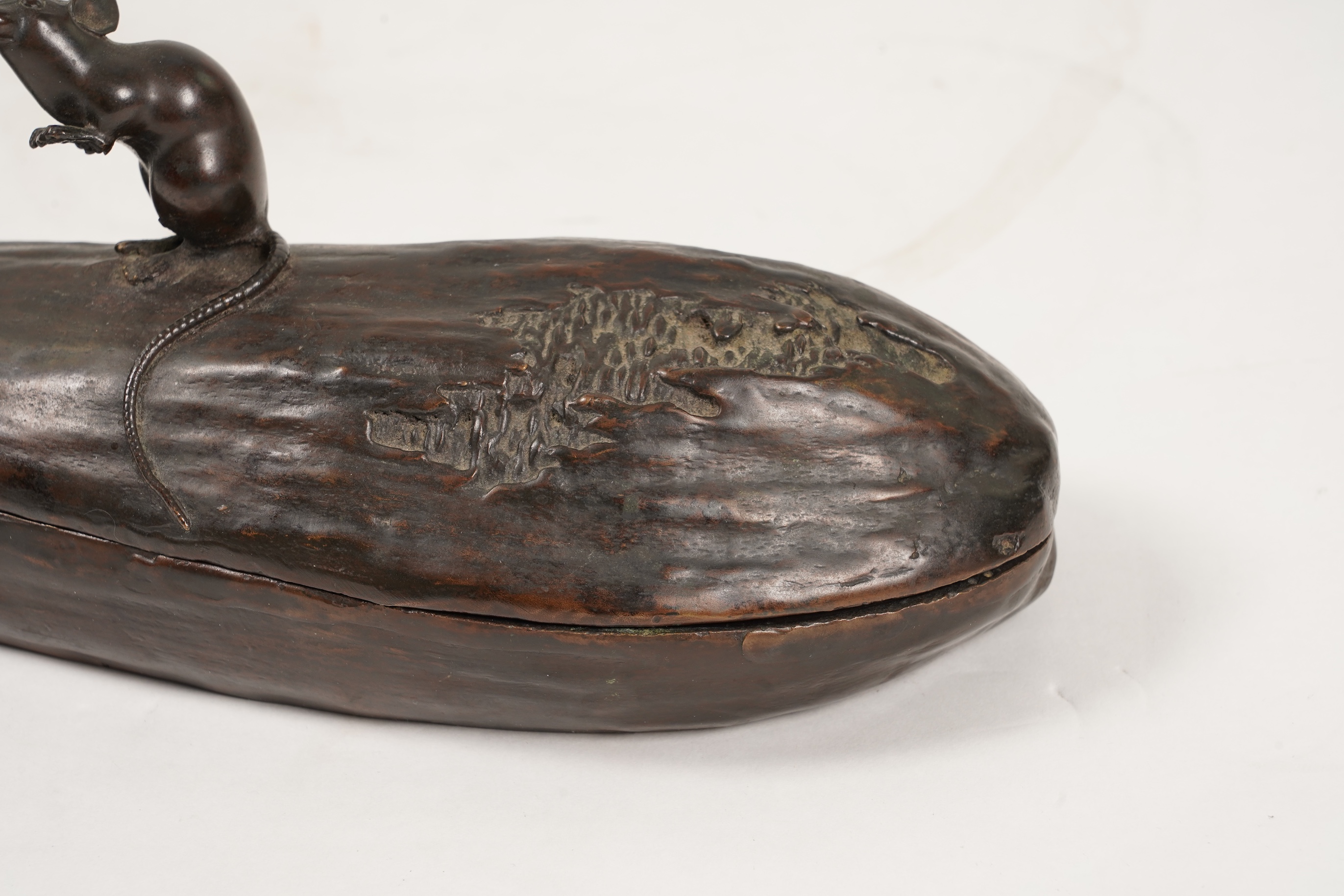 A Japanese bronze ‘gourd & mouse’ vessel, Meiji period